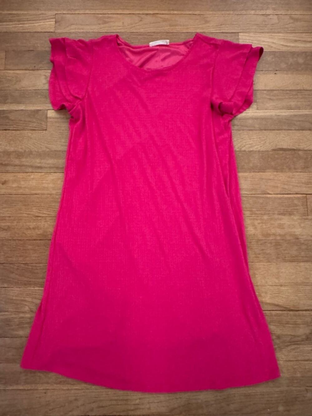Zenana Women's Magenta Ribbed Knee Length Dress - Size L
b93